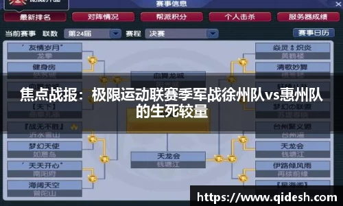 焦点战报：极限运动联赛季军战徐州队vs惠州队的生死较量